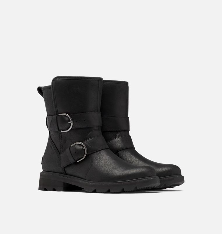 Sorel Dam Gummistövlar Svarta - Lennox™ Moto Cozy Mid - LQG-916574